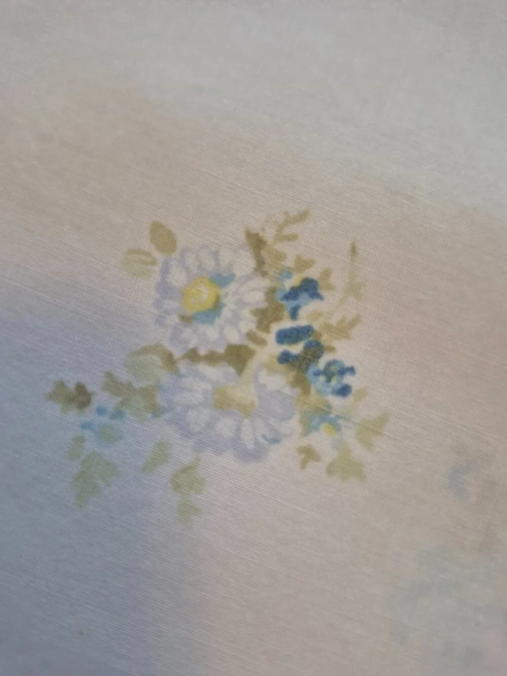 Cottagecore Top Flat Sheet Full Size Delicate Blue Floral